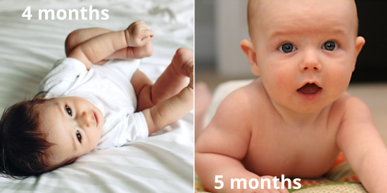 babies at 4 and 5 months 